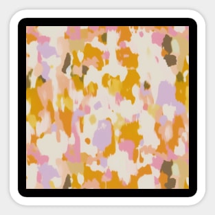 Abstract Floral Pattern Yellow Purple Sticker